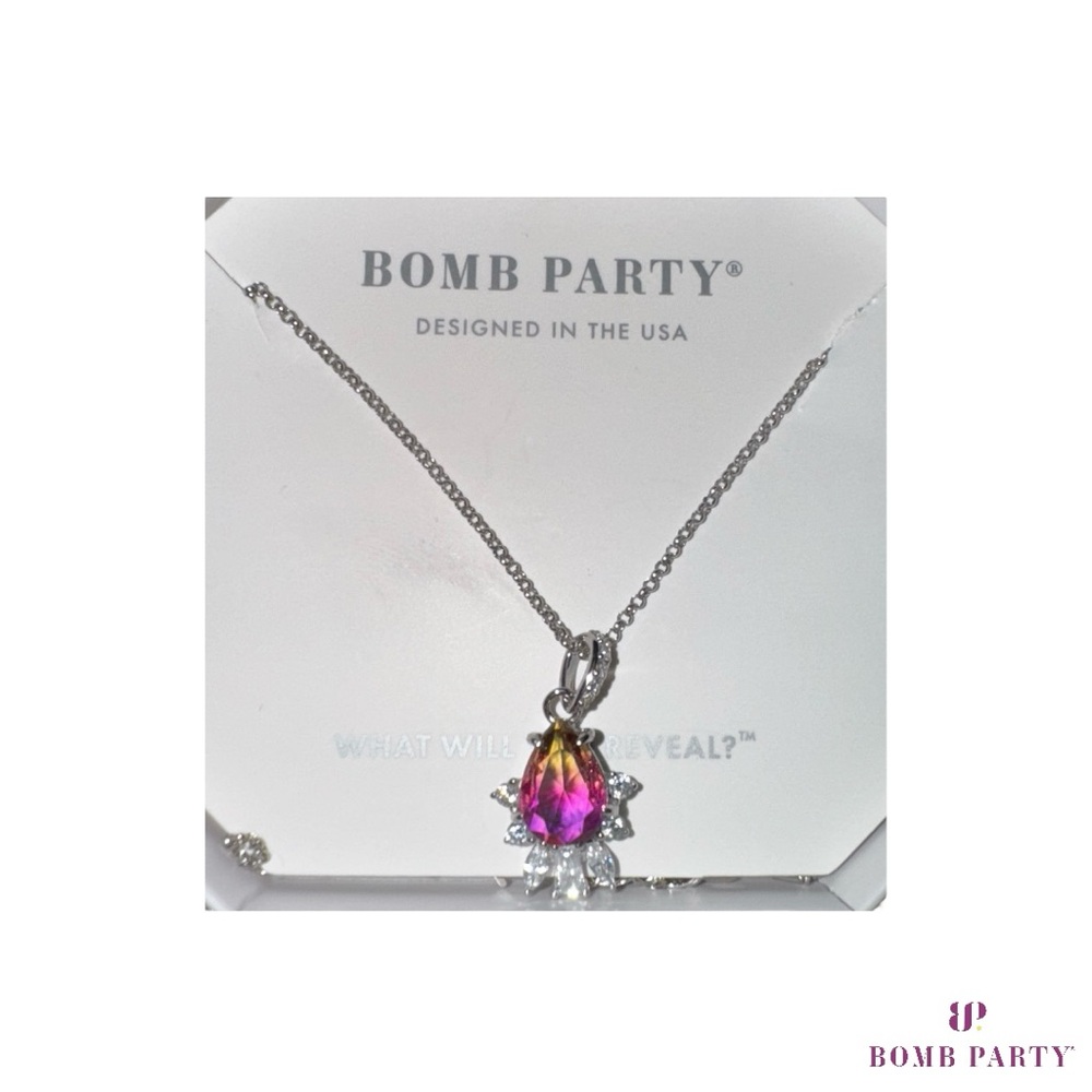 Bomb Party Necklace, RBP3708, The Sterling Club, Bi Color Tourmaline, NIB